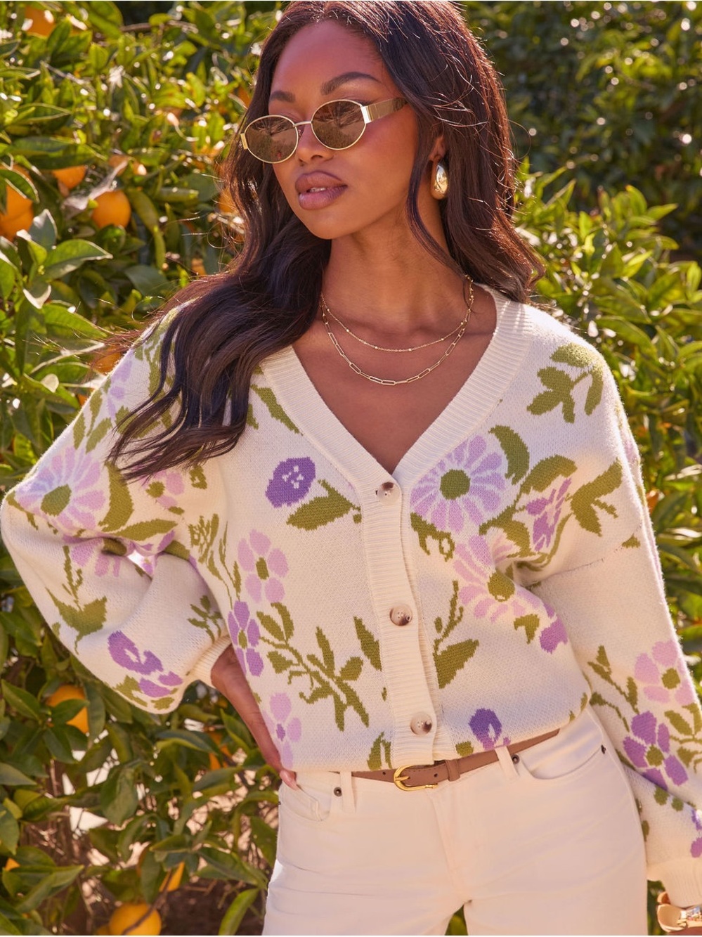 VICI Whispering Blossoms Cardigan Medium NWOT